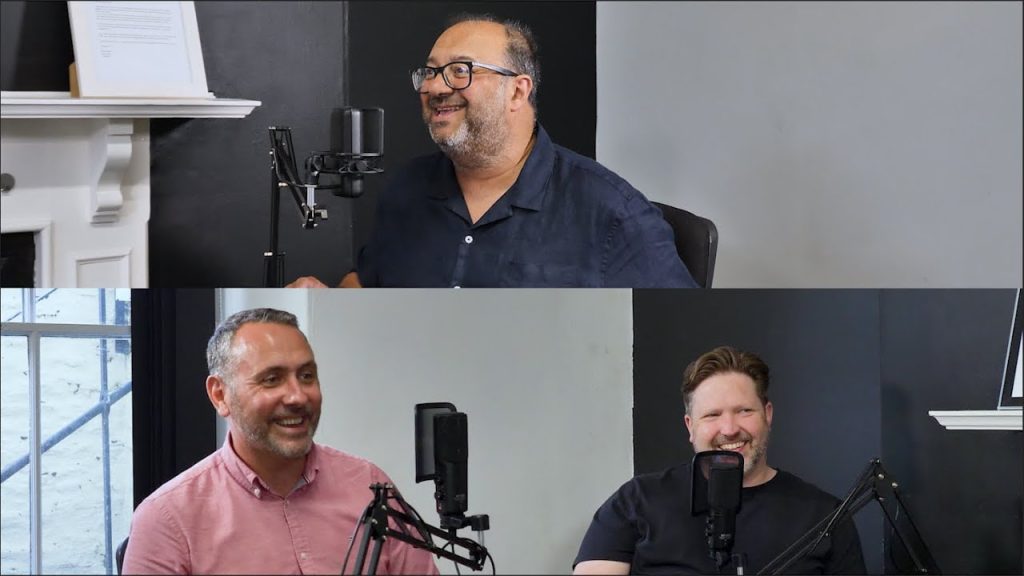 phil seeva, martyn king and rhodri davey recording the fuelling growth podcast