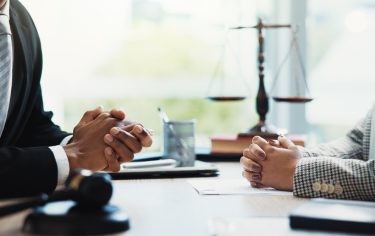 lawyer meeting a client